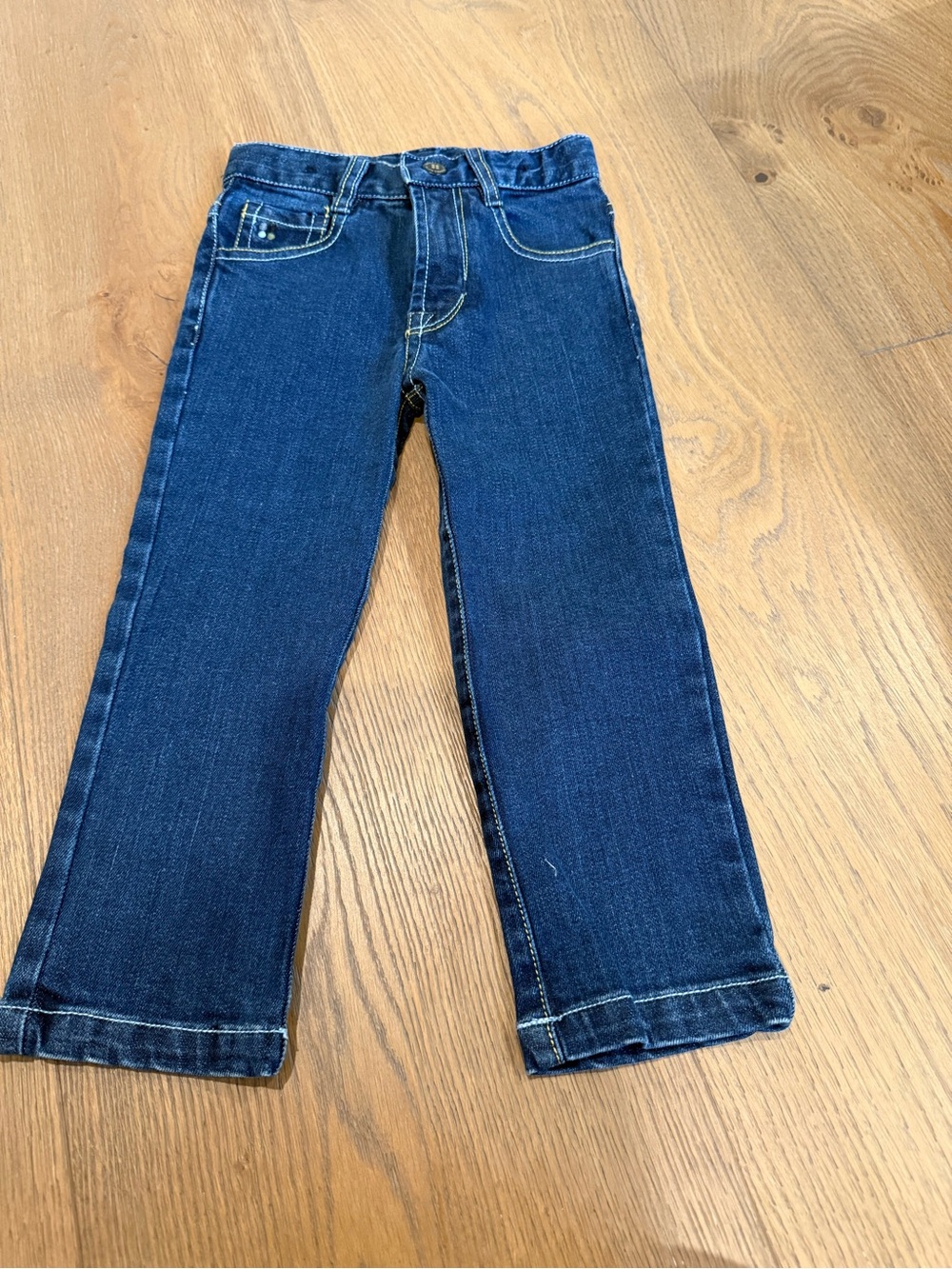 Kids Dark Blue Bootcut Jeans with Adjustable Waistband